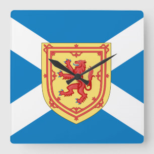 Relógio Quadrado Braços e bandeira reais de Scotland