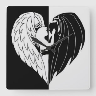 Relógio Quadrado Branco preto