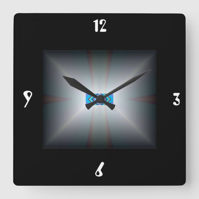 Relógio Quadrado Branco/Preto iluminado >Relógios de parede artísti (Frente)
