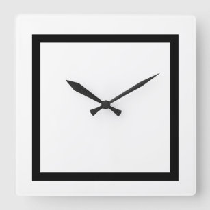 Relógio Quadrado Branco sólido personalizado com decoração de faixa