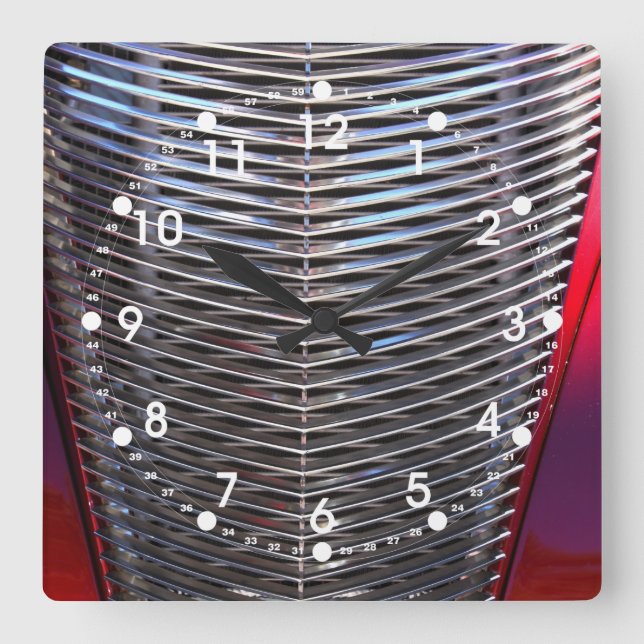 Relógio Quadrado Brânquia do carro (Frente)