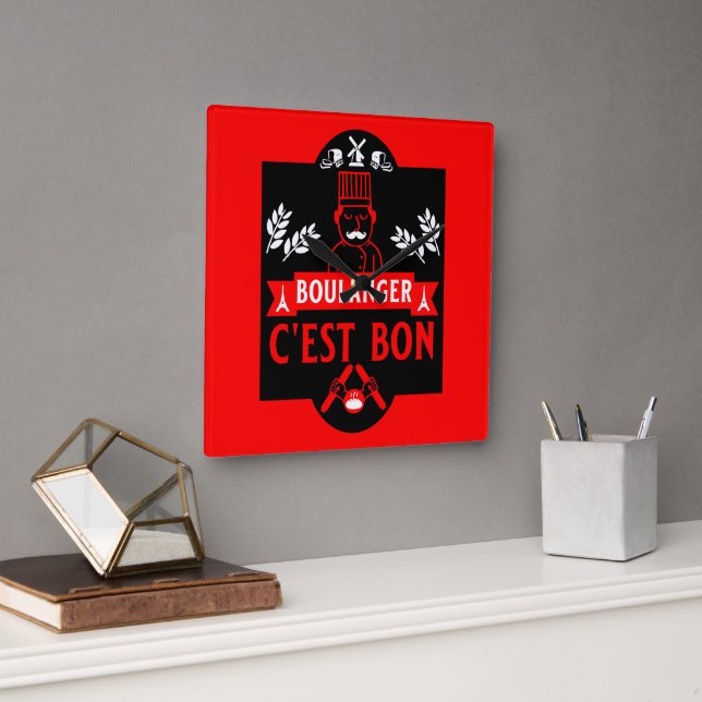 Relógio Quadrado Bread Baker (Escritório)