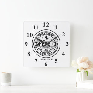 Relógio Quadrado Brew da bruxa B&W personalizada