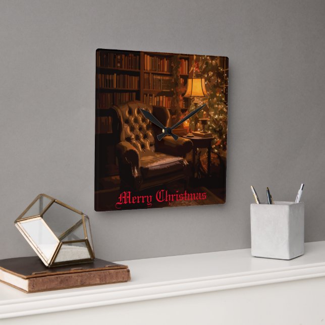 Relógio Quadrado Brilho festivo (Escritório)