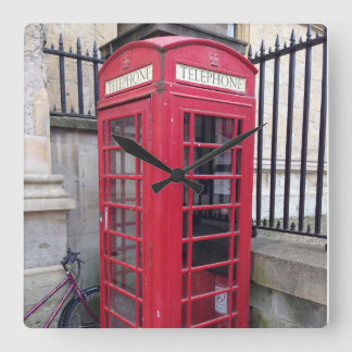 Relógio Quadrado British Telephone Booth Clock
