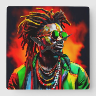 Relógio Quadrado Bro Africano Afrocêntrico Homens Melanin Bruh Pai