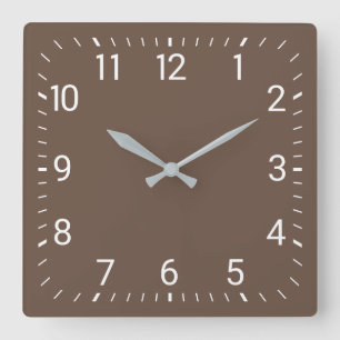 Relógio Quadrado Brown Square Wall Clock