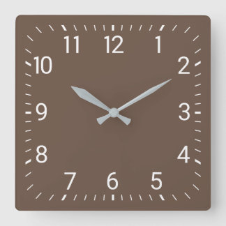Relógio Quadrado Brown Square Wall Clock