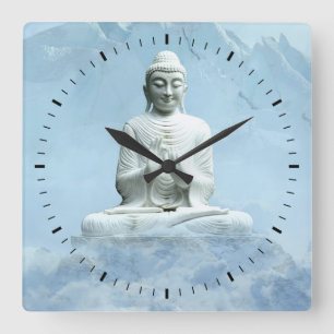 Relógio Quadrado Buda nas Nuvens