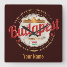 Relógio Quadrado Budapest Design Hungria Vintage Parlamento