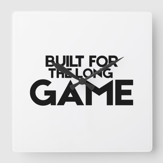 Relógio Quadrado Built For The Long Game Minimalist Square Clock (Frente)