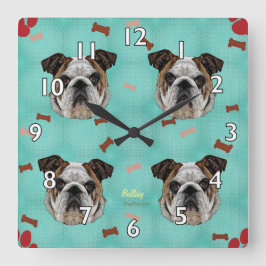 Relógio Quadrado Buldogue