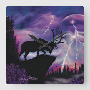 Relógio Quadrado Bull Elk