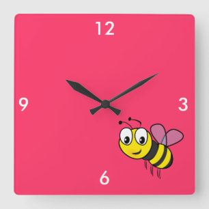 Relógio Quadrado Bumble a abelha, zumbido