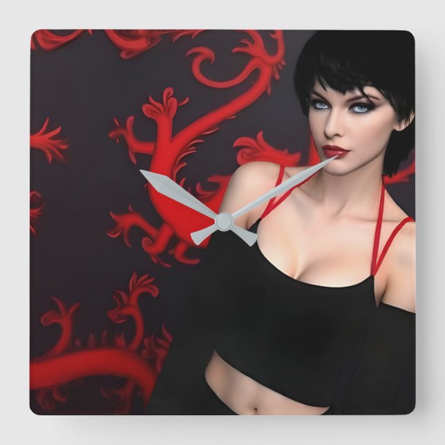 Relógio Quadrado Burnt Out Souls wall clock (Frente)