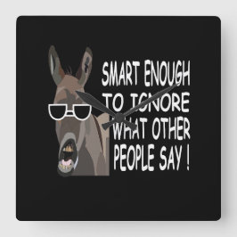 Relógio Quadrado Burro Inteligente Legal