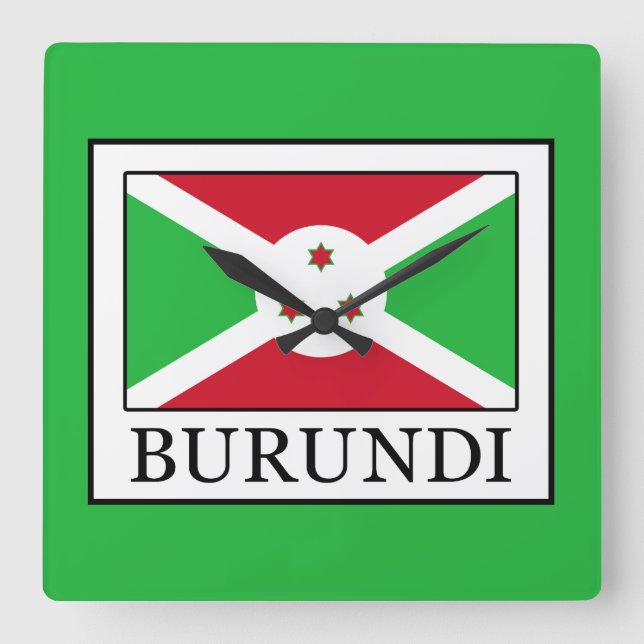 Relógio Quadrado Burundi (Frente)