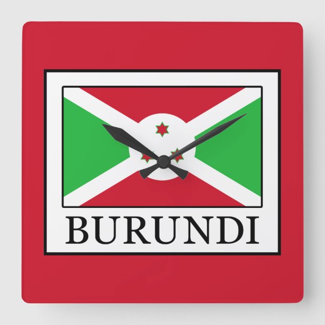 Relógio Quadrado Burundi (Frente)