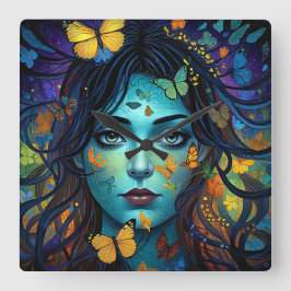 Relógio Quadrado Butterfly Maid