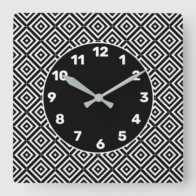 Relógio Quadrado BW Echo Diamond Square Wall Clock (Frente)