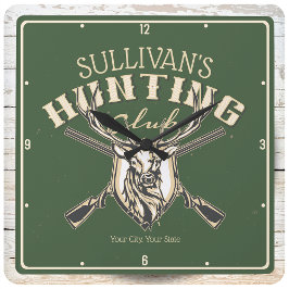 Relógio Quadrado Caçador Personalizado Caça-Rifes de Troféus de Vea