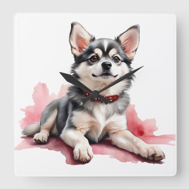 RELÓGIO QUADRADO CACHORRO ADORÁVEL DE KLEE KAI (Frente)