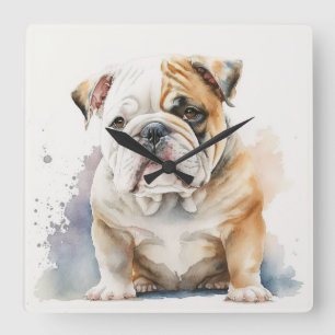 RELÓGIO QUADRADO CACHORRO BRANCO ADORÁVEL