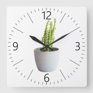 Relógio Quadrado Cactus in pot