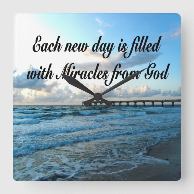 RELÓGIO QUADRADO CADA DIA É UM MILAGRE DE DEUS (Frente)