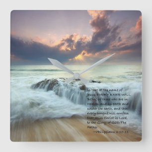 Relógio Quadrado Cada joelho curvar-se-á…