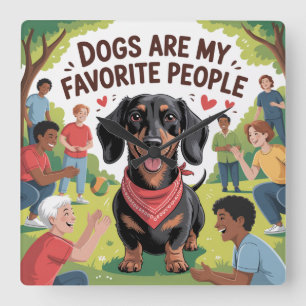 Relógio Quadrado Cães São Minha Gente Favorita