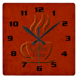Relógio Quadrado Café Hora Belíssima Cozinha