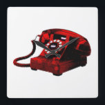 Relógio Quadrado Caixa de Telefone da antiga Mesa de pop Art Quadra<br><div class="desc">Estilo de Pop de de de Caixa de Telefone Retroativo Antigo Trabalho de arte Digital</div>