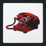 Relógio Quadrado Caixa de Telefone da antiga Mesa de pop Art Quadra<br><div class="desc">Estilo de Pop de de de Caixa de Telefone Retroativo Antigo Trabalho de arte Digital</div>