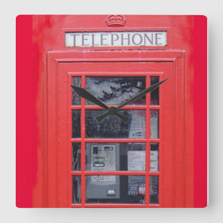Relógio Quadrado Caixa de telefone vermelha de Londres