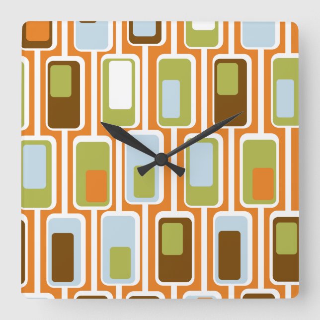 Relógio Quadrado caixas 60s (Frente)