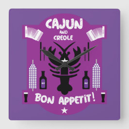 Relógio Quadrado Cajun e Creole Cooks