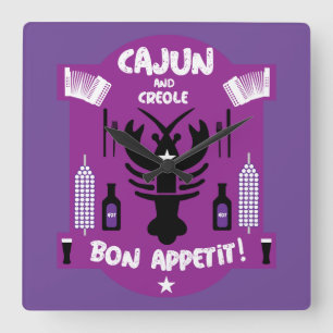 Relógio Quadrado Cajun e Creole Cooks