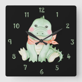 Relógio Quadrado Cal The Crocodile Wall Clock
