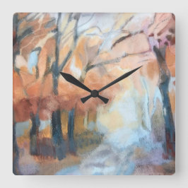 Relógio Quadrado Cama castanha-amarela-alaranjada