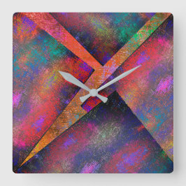 Relógio Quadrado Camada de imagens rústicas organizadas de forma ir