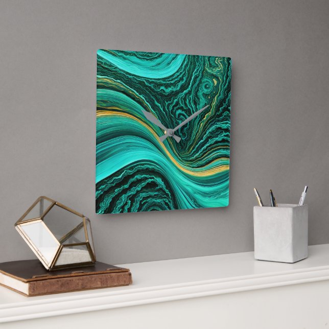 Relógio Quadrado Camadas "Mijas" de safira e sol (Escritório)