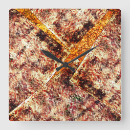 Relógio Quadrado Camadas sujas ou enferrujadas desorganizadas em má