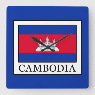 Relógio Quadrado Camboja