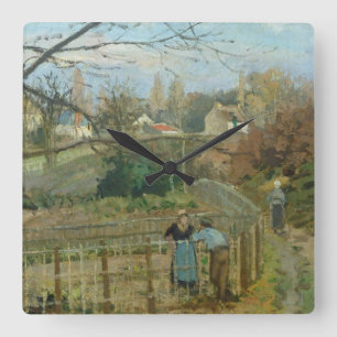 Relógio Quadrado Camille Pissarro a cerca, 1872 (óleo em canvas)
