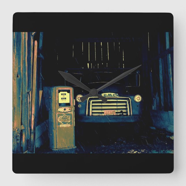 Relógio Quadrado Caminhão de Criação do GMC Antigo (Frente)