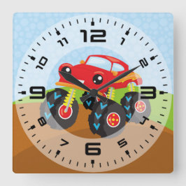 Relógio Quadrado Caminhão monstro colorido