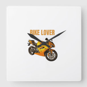 Relógio Quadrado Camiseta de Motocicleta para Amante de Bicicleta