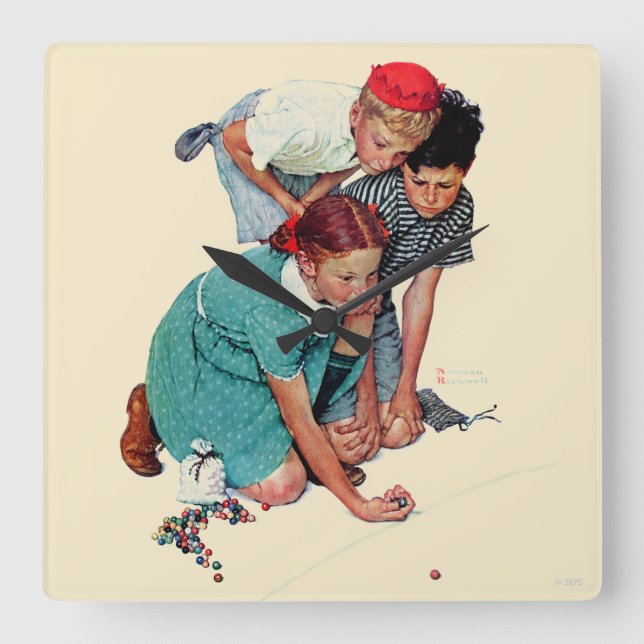 Relógio Quadrado Campeão de mármore (Frente)