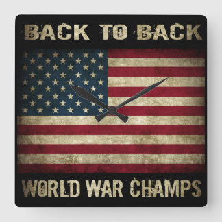 Relógio Quadrado Campeões da Guerra Mundial do Back-to-Back - Patri